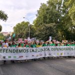 Gran manifestación en apoyo a la huelga indefinida del 14-O en Educación